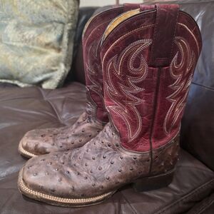Roper Brown and Burgundy Cowboy Boots